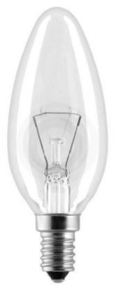 E14 Svečveida kvēlspuldze 25W 230V caurspīdīga