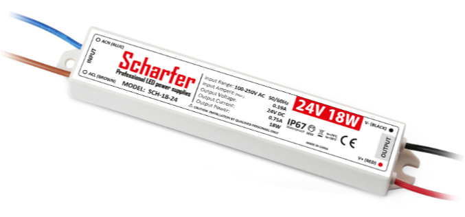 LED barošanas bloks 24V 18W 0.75A SCHARFER