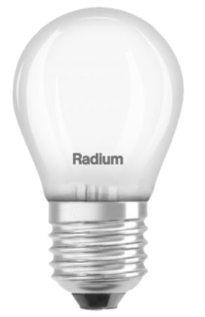 RADIUM LED spuldze dimmējama E27 P45 4,8W 470lm 2700K silti balta matēta filament klasiska