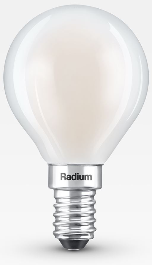 RADIUM LED spuldze E14 P45 4,2W 470lm 3000K silti balta matēta filament klasiska