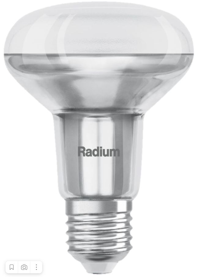 RADIUM LED spuldze R80 E27 8.5W 670lm 36 ° 2700K silti balta