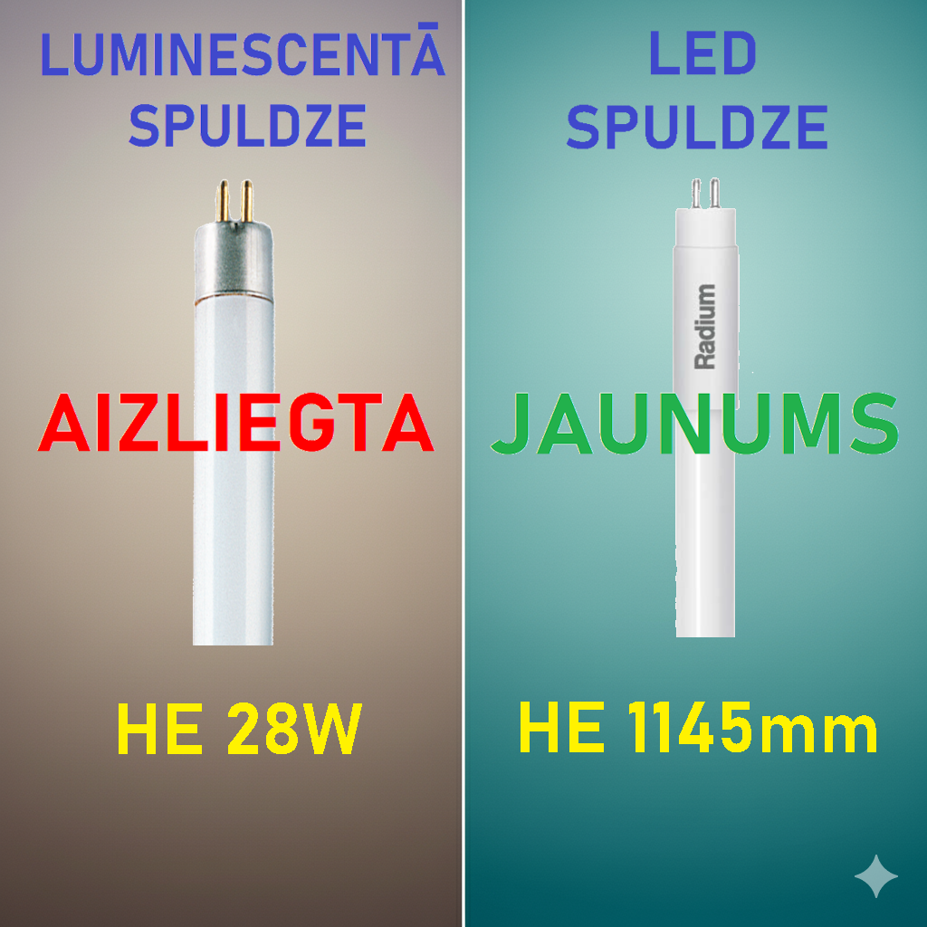 RADIUM RL LED spuldze tube T5 G5 1149mm HE 17,0W (28W) 840 (4000K)