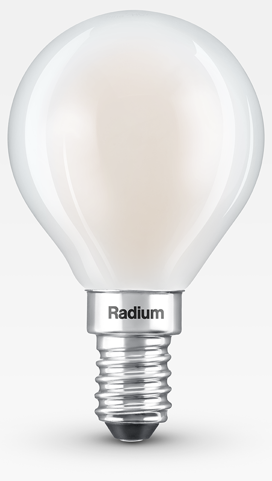 RADIUM LED spuldze E14 P45 6,5W 806lm 3000K silti balta matēta filament klasiska