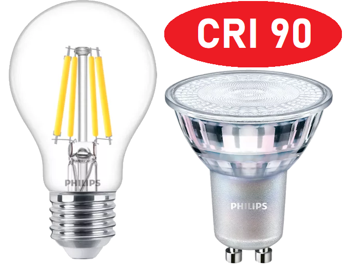 LED spuldzes ar paaugstinātu CRI 90