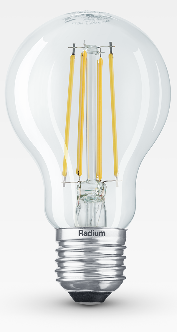 RADIUM STAR CLASSIC LED spuldze E27 5,9W 806lm 2700K silti balta caurspīdīga filament klasiska ar CRI90